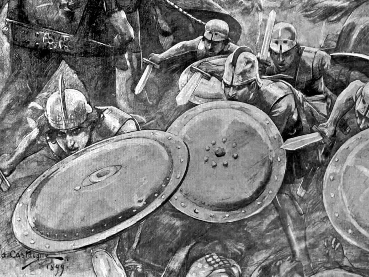 Macedonian Phalanx attacking, in an illustration by Andre Castaigne