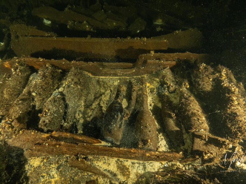 Bottles of champagne discovered in a 19th century wreck