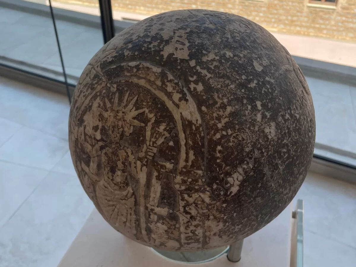 The sphere of Helios in the Acropolis Museum in Athens