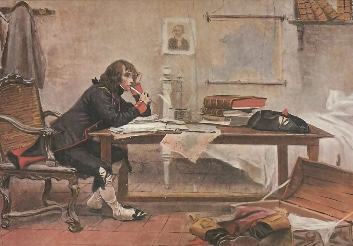 Napoleon at the desk, by François Flameng