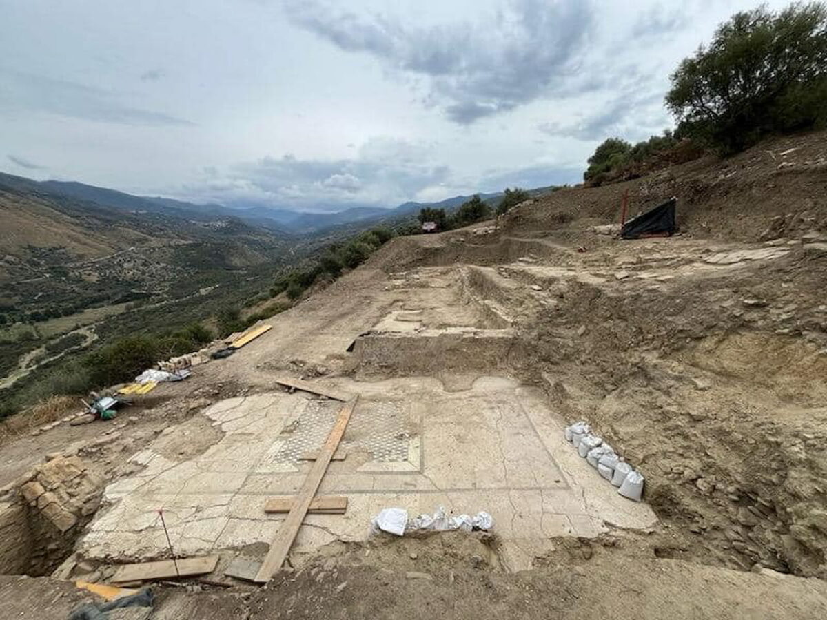 View of the bath complex and other structures discovered in ancient Halaesa in Sicily.