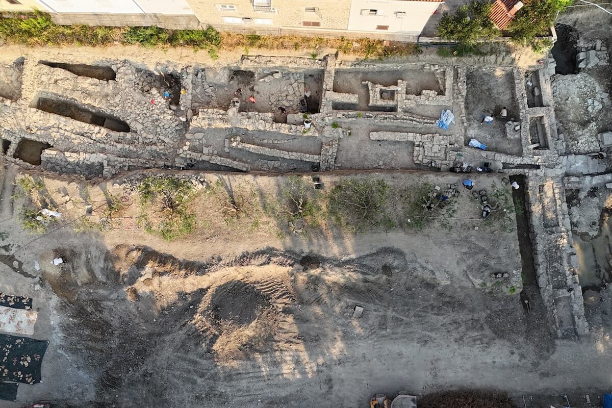 Aerial view of the excavations at Stobreč, Croatia.