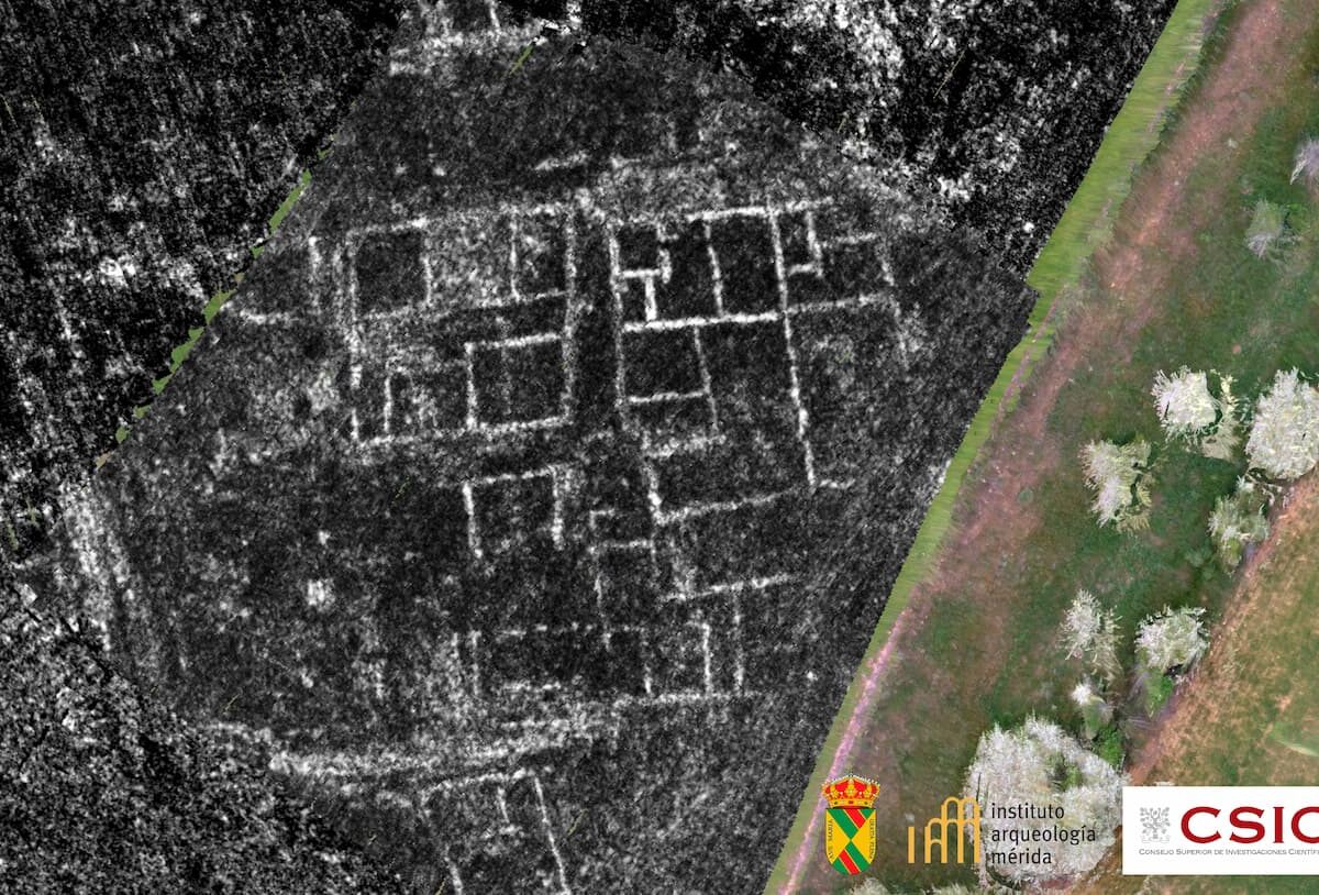 Housing structures located by georadar survey.